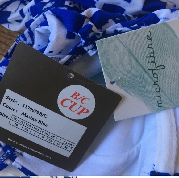 Sunseeker Swimsuit Bathing Suit Underwire Bustier Cup B/C US 6 Microfibre NWT - Picture 5 of 6